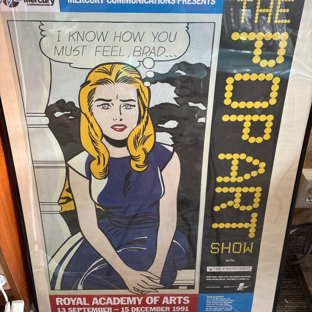 1991 Royal Academy of Arts Poster, Roy Lichtenstein, "I know... Brad" 1963 Pop A